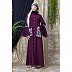 Front open embroidery abaya with Bell sleeves- Purple